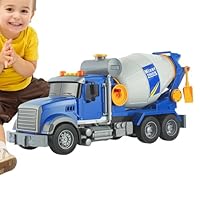 Toy Cement Mixer Truck - Building Vehicle, Construction Car | Interactive Engineering with Light Sound, Educational Pretend Play Gift for Kids Boys Girls Holiday Birthday Party Enter