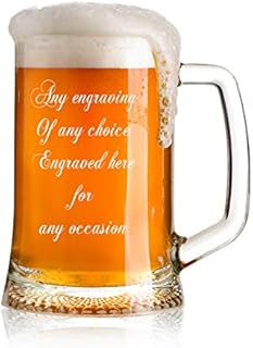 ukgiftstoreonline Personalised Engraved 1 Pint Glass Beer Tankard Any Occasion Calligraphy Script Birthdays Anniversaries Weddings Christmas