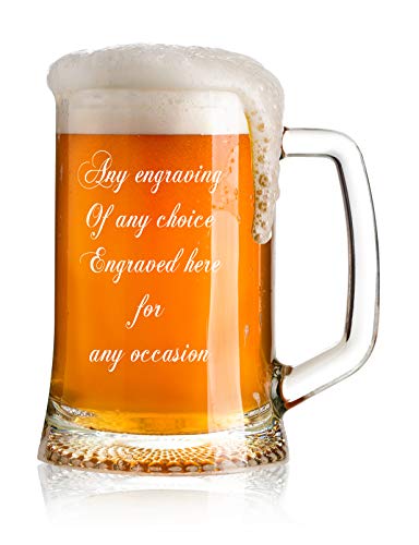 ukgiftstoreonline Personalised Engraved 1 Pint Glass Large Beer Tankard Any Occasion Calligraphy Script Birthdays Anniversaries Weddings Christmas 680ml