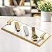 Guest Towel Holder Tray for Bathroom - Premium Marble Tray With Gold Rim - Bathroom Hand Towel Tray, The Perfect Vanity Tray for Bathroom.