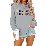Game Day Sweatshirt Women Football Season Hoodie Crew Neck Pullover