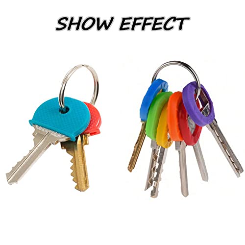 32 Stück SchlüsselKappen Set YUTOU Plastikschlüssel Identifikator Codierungsringe Universeller und flexibler Gummi Tastenkappen für Einfache Identifizierung Türschlüssel(8 Farben, 2 Stile)