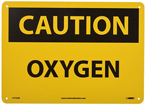 Panneau Caution Oxygen NMC aluminium pour éviter les accidents de gaz
