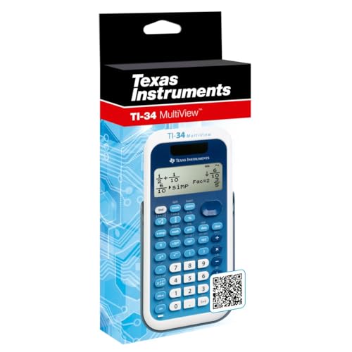 Texas Instruments TI-34 MV School Calculator (Multi View, 4 Line Display, Solar and Battery Operated) Blue/White - image 2