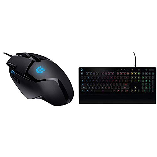 Logitech G402 Hyperion Fury Souris Gamer Filaire (8 Boutons Programmables, Idéale FPS, Compatible PC/Mac) + Logitech G213 Clavier Gamer Prodigy, RVB,...