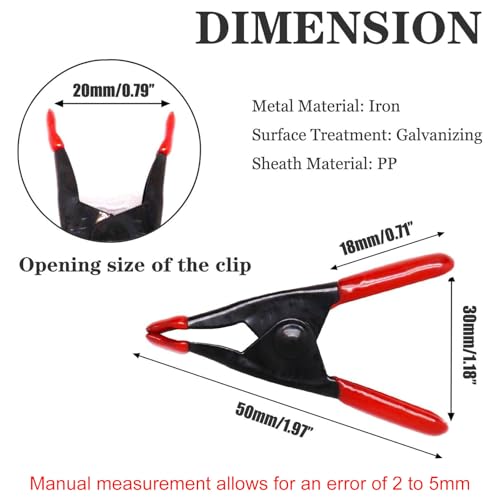 Image of 10Pcs Small Clamps Metal Spring Clamps Small Spring Clamps for Crafts Balloon Archfor 2 Inch Red