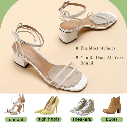 Image of Metatarsal Pads for Women,Anti Sliding Foot Pads for Open ToeShoe,Forefoot Pads for Women,Ball of FooCushions,Reduce Foot Pain,Reusable Heel Pads Inserts for Too Biy Shoe,3-Pair(Beige+Black+Clear)