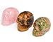 JIC Gem 5pcs Healing Crystal Quratz Hand Carved Human Skulls Pocket Statue Figurine Decor Energy Reiki Gemstones 1.5