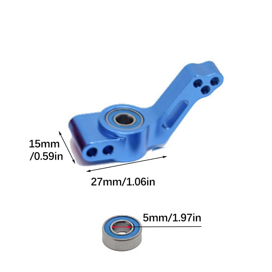RC Rear Stub Axle Carriers,Aluminum Alloy Rear Steering Knuckle Steering Cup for Traxxas 1/10 2WD Slash, Stampede, Rustler, Bandit-Replaces Part 3752 (Blue)