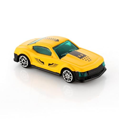 Image of Chanak Die-cast Car - Metal Pull Back Toy Car with Smooth Wheels - Racing Toy with Zinc Alloy Body - Pull Back Sports Cars with Smooth Edges - Vehicle Toy Car - Gift for Kids 3+ Year (Yellow)