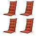Madison 4er Set Hochlehner Auflagen, Bequeme und Stilvolle Gartenstuhlauflage für Holz-,Stahl-, Oder Kunststoffstühle, Sitzauflage - Indoor/Outdoor Stuhlpolster