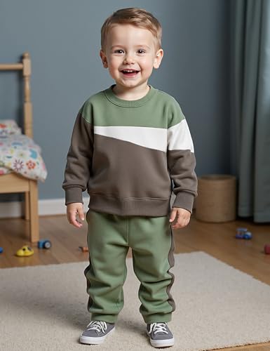 Toddler Boy Clothes Long Sleeve Hoodie Sweatsuits Tops and Pants 2Pcs Boys Fall Winter Outfits Set4