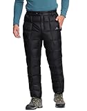 Pioneer Camp 650-Fill Down Puffy Pants Men Lightweight Packable Insulated Waterproof TEFLON Windproof Thermal Hunting Black
