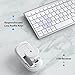 J JOYACCESS Wireless Keyboard and Mouse, Slim Wireless Keyboard Mouse with Numeric Keypad Compatible with iMac Mac PC Laptop Tablet Computer Windows (Silver White)