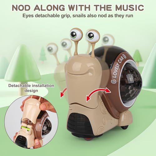 Snail Crawling Toys, Toddler Electric Snail Toy with LED Lights & Music - Image 4