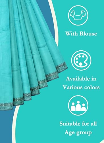 Image of Women's Chettinad Cotton Sarees | Handloom Saree with Blouse | Pure Cotton Sarees for Women Daily use and All Occasion Wear| Soft, Comfort Cotton Saree