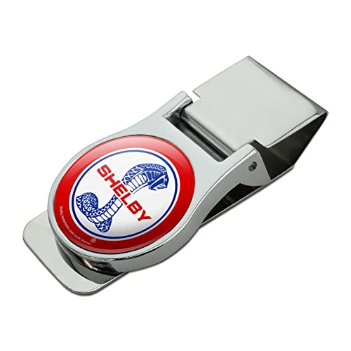 Shelby Cobra Patriotic Logo Satin Chrome Plated Metal Money Clip