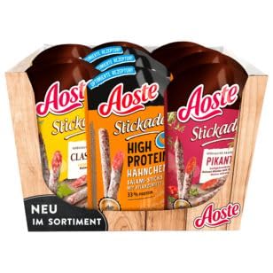 Aoste Stickado Salami Mix 3-fach sortiert 12er Pack (12 x 70g)