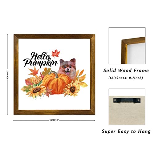 Tableau bois Caniche d'automne de qualité supérieure style antique