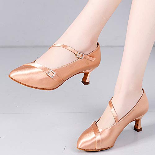 AOQUNFS Ballroom Dance Shoes Women Closed Toe Walts Salsa Latin Dance Shoes3