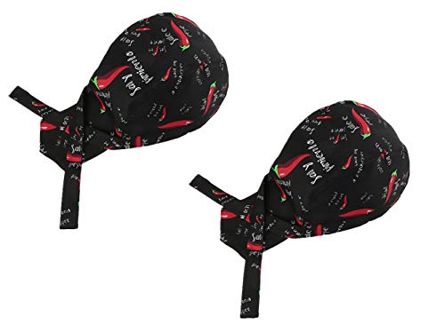 2 pièces Casquette de Pirate Mode Cuisine Cuisinier Chapeaux Chef élastique Professionnel Chef Turban