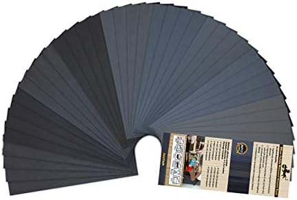 LANHU 400 to 3000 Assorted Grit Sandpaper for Wood Furniture Finishing, Metal Sanding and Automotive Polishing, Dry or Wet Sanding, 9 x 3.6 Inch, 36-Sheets