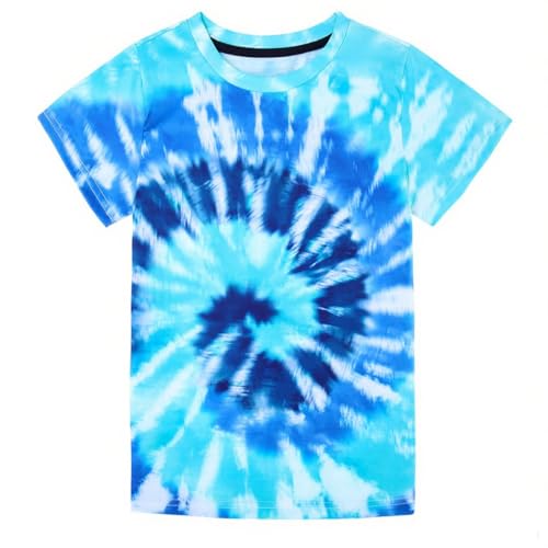siliconewidget Kids Tie Dye Shirt Size 10-12 9 11 Boys Girls Tie Dye Shirt Blue Tie Dye Shirts Clothes