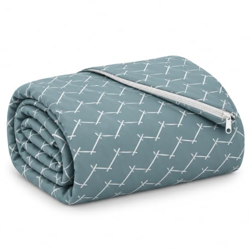 Image of Super Premium Quilt Cover Double Bed with Zipper Blanket Cover /rajai Cover /Comforter Cover /Duvet Cover King Size Soft Cotton Breathable Skin Friendly Stuff 90x100 Inches, Color- Light Grey