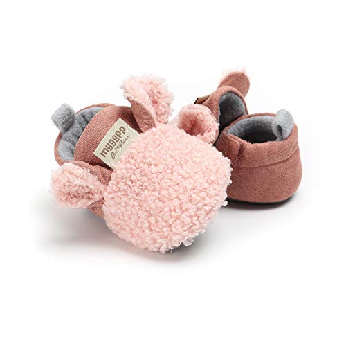 Sakuracan Infant Baby Boys Girls Slippers Non Slips Bottom Winter Booties Stay On Newborn Crib House Shoes(3-6 Months Infant, A-Pink) #TOP5