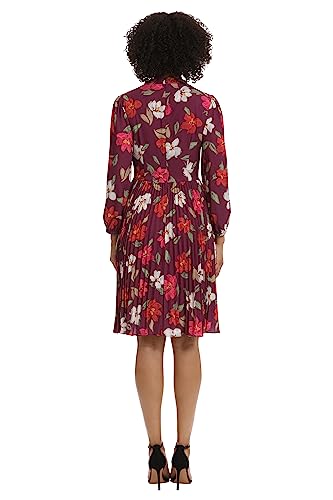 Maggy London Women's V-Neck Pleated Skirt Dress Career Workwear Desk to Dinner Event Party Guest of4