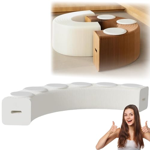 MDDKOP 折りたたみ椅子 紙 アコーディオン 椅 子ペーパーベンチアコーディオン折りたたみ式クラフト 紙スツール折り畳み可能ペー パースツールペーパーソファ伸縮持ち運び可能クラフ 組み立て不要 トペ ーパーリラックスフットスツールルームダイニングファッ