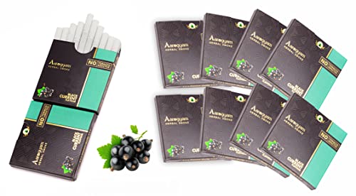 Image of Aarogyam Herbals 100% Tobacco & Nicotine Free Cigarette for Relieve Stress & Mood Enhance Product for Smokers - (10 Sticks in Each Packet) (BLACK CURRENT FLAVOUR, Pack of 10)