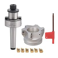 Hilitand CNC-Fräswerkzeugsatz , Spannzangenhalter MT2-FMB27 + 80-27-6-Flötenfräser + 1604APMT Fräseinsätze(6PCS Fräseinsätze)
