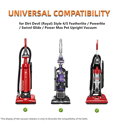 Jedeleos Replacement Belts For Dirt Devil (Royal) Upright Vacuum Cleaner Style 5 Power Max Pet, Featherlite, Swivel Glide Series, Replace Parts # 1Lu0310X00, 3720310001 & 1540310001 (Pack Of 2) #TOP2