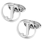 GWD Cufflinks for Men Classic Tuxedo Shirt Wedding Cuff Links Personalized Initials A-Z Gift (J)