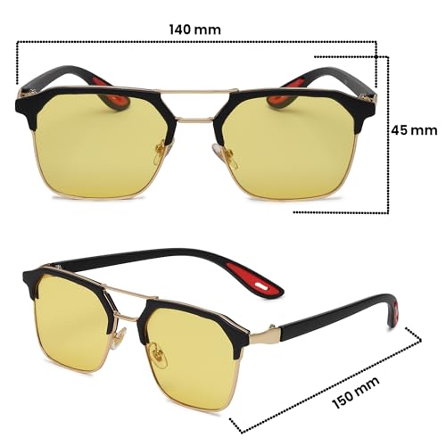 Image of Dervin UV Protected Square Sunglasses For Men & Women