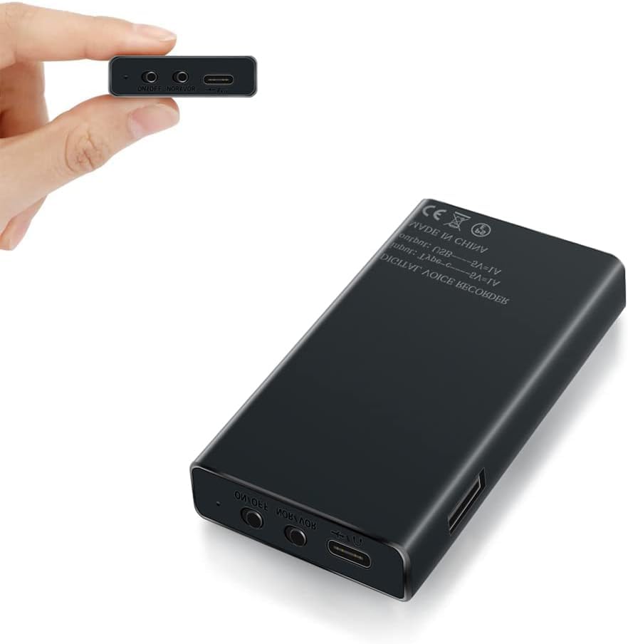 Vandlion 128GB Registratore Vocale, Registratore Vocale Conchiglia in Metallo Pe