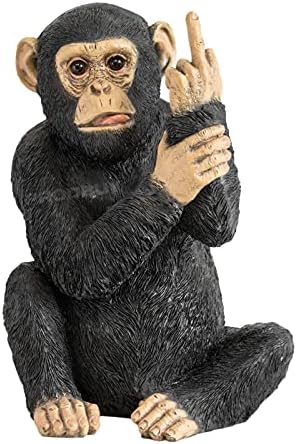 Large Resin Rude Monkey Ornament Statue Scuplture Figurine Gift Home Decoration (Black)