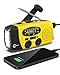 Esky Solar Weather Radios Hand Crank Self Powered Emergency FM/AM/NOAA Radio with LED Flashlight and 1000mAh Yellow