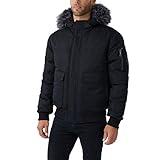 Pajar Men’s Lucas Down Bomber Jacket with Faux Fur Hood