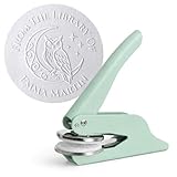 JUST REFINE® Ex Libris Prägestempel Personalisiert – Buch Prägezange für Papier - Ideal als Geschenk oder zu besonderen Anlässen - Verschiedene Motive (Mint, Sternenwacht)