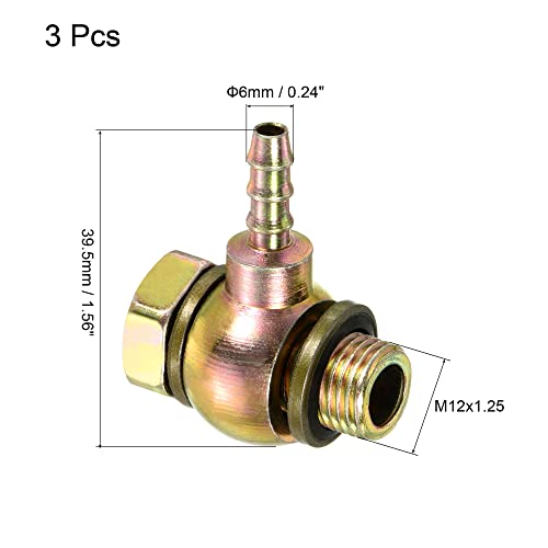 PATIKIL Hose Barb Fitting Elbow 6mm Barbed M12x1.25 Male Thread - Image 2