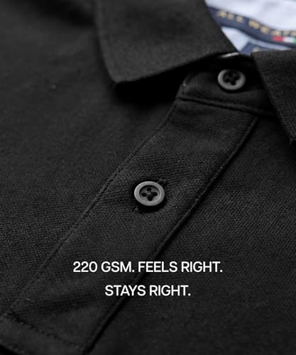 Image of AWG ALL WEATHER GEAR 100% Cotton Polo T Shirt for Men | Soft & Breathable Fabric | Regular Fit | Half Sleeve Polo Collar T Shirt | Casual & Office Wear | Comfortable & Durable Mens Polo T Shirt