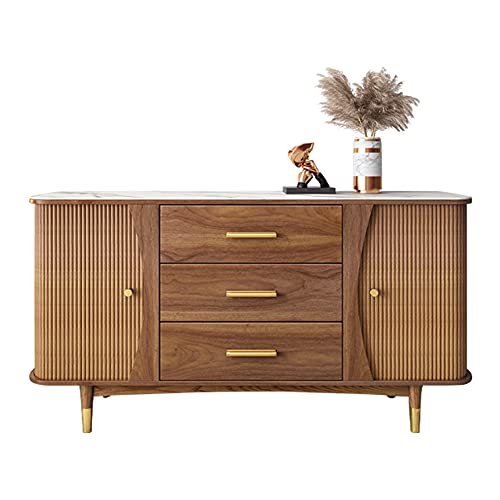 QINJIE Aparador Moderno para Buffet, Cocina, Armario de Almacenamiento para Buffet, mesas de televisión, con 3 cajones y 2 Puertas correderas, para Pasillo, Entrada o Sala de Estar