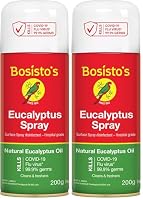 Bosisto's Eucalyptus Spray 200g | Multipurpose Spray, Kills 99.9% of Germs, Essential Oil, Fresh, Natural Effective Germ Killer, For Muscle Aches, Cold & Flu, Australian Made & Owned (Pack of 2)