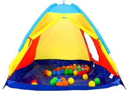 Tente Igloo avec 30 balles en Plastique - dim 112x112x94 cm - Jeu Plein Aire Enfant Interieur et Exterieur avec Carte