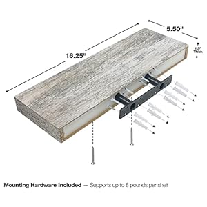 Sorbus Floating Shelves - 3 Pack 16 Inch Rustic Wall Shelves for Bedroom, Kitchen, Living Room, Bathroom Shelves, Home Decor, Office - Floating Shelf for Trophy, Books, Frames, Toilet Paper Sorbus Floating Shelves 3 Pack 16 Inch Rustic Wall Shelves for Bedroom Kitchen Living Room Bathroom Shelves Home Decor Office Floating Shelf for Trophy Books Frames Toilet Paper