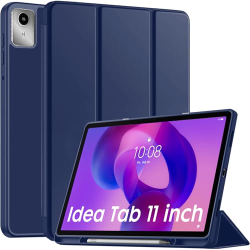 Image of Robustrion Case Cover for Lenovo Idea Tab Cover 11 inch with [Pencil Holder], Trifold Flip Cover Case for Lenovo Idea Tab Cover 11 inch [Auto Sleep Wake Support] - Navy