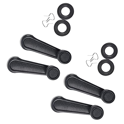 CENMEN 4 x Manivela Manija Elevalunas para Ventana de Coche Universal Plastico Gris