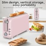 SEEDEEM 2 Slice Slim Toaster, Single 10" Long Slot Toaster Fits Bagels & Artisan Bread, 6 Shade Settings, Cancel/Reheat/Defrost, Removable Crumb Tray, Auto Shut-Off, Pink